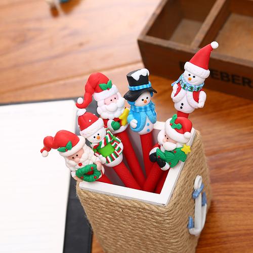 圣诞装饰品老人雪人学生小礼物圣诞工艺笔圣诞礼品圣诞奖品软陶笔